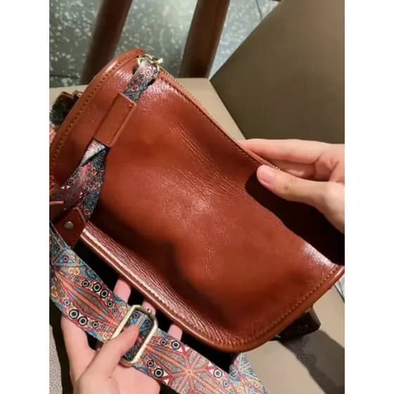 Retro Casual bolsa feminina de couro simples ombro saco do mensageiro grande capacidade primeira camada alça ombro larga