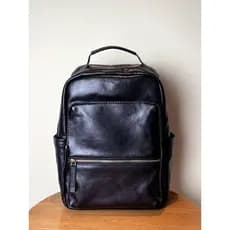 Mochila masculina de couro genuíno de negócios Premium, mochila masculina de grande capacidade, primeira camada de couro