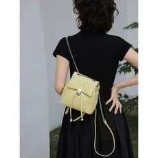 Mochila de corrente feminina 2025 novo estilo mochila de viagem pequena couro genuíno pequena fragrância saco luz luxo n