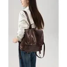 Vegetal curtido primeira camada de couro mochila feminina trabalho Commuter saco 2026 novo estilo senhoras mochila viage