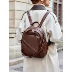 Mochila de couro genuíno feminina 2026 novo estilo primeira camada de couro senhoras mochila Commuter saco grande capaci