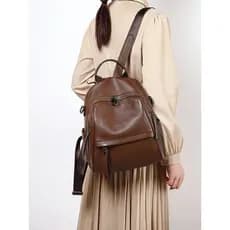 Mochila de couro genuíno feminina 2026 novo estilo High-End Commuter mochila de viagem saco de computador feminino saco