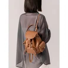 Mochila de couro senhoras 2026 novo estilo mochila de couro genuíno feminino viagem luz textura de alto valor nicho gran