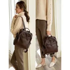Mochila de couro genuíno feminina 2026 novo estilo High-End sentimento grande capacidade mochila feminina trabalho Commu