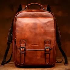 Tempo lento negócios Casual mochila de couro grande capacidade estilo Preppy mochila vegetal curtido mochila Retro na mo
