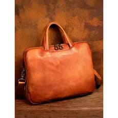 Bolsa de couro genuíno para negócios, tempo lento, maleta para jovens, primeira camada, bolsa de ombro Horizontal para c