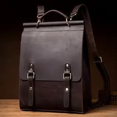 Tempo lento novo estilo Retro Crazy Horse couro artesanal mochila masculina primeira camada de couro mochila feminina co