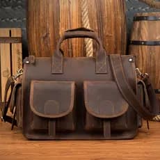 Bolsa de viagem de couro de cavalo louco, tempo lento, retrô, maleta, primeira camada, bolsa de bagagem de couro genuíno