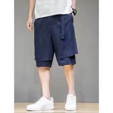 Estilo chinês masculino algodão linho calças cortadas calças masculinas verão solto calças esportivas masculinas Plus Si