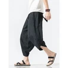 Calças de cenoura masculinas calças de verão soltas tamanho grande calças cortadas na moda calças de perna larga calças