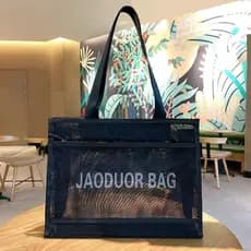 Sacola quadrada de gaze A4 Bolsa Carta Zíper Oco Respirável Ombro Bolsa Praia Bolsa Banho Mamãe Bolsa