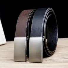 Resistente ao desgaste confortável primeira camada de couro masculino cinto puro juventude fivela suave calças cinto lig