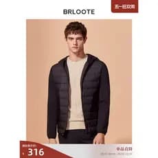 Brloote/Barute Down Jaqueta Masculina Casual Com Capuz Costura Jaqueta Curta Quente Roupas de Inverno