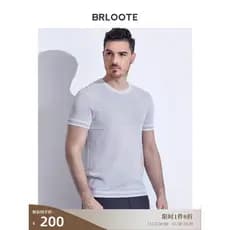 Brloote/Barute camiseta de manga curta masculina estiramento Horizontal confortável flor gaze moda absorção de umidade