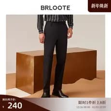 BRLOOTE/BLOOTE Calça masculina preta Fashion Casual macia adequada para a pele confortável calça cortada outono inverno