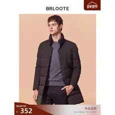 Brloote/Brloote Down Jaqueta Masculina Casual Gola Pato Branco Jaqueta Quente Outono Inverno Roupas