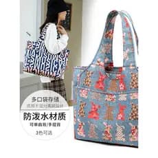 2024 novo estilo grande capacidade versão coreana bolsa feminina bolsa de ombro Casual saco de pano grande saco de lona