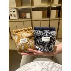 Bordado artesanal pequeno saco cosmético moeda bolsa titular do cartão batom fone de ouvido saco de armazenamento portát
