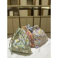 Novo estilo floresta estilo pequeno saco de armazenamento Floral grande capacidade saco de pano com cordão saco de armaz
