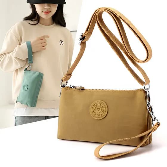CHIBAO (CHIBAO) 2025 Novo Estilo Embreagem Crossbody Bolsa de Moedas para Celular Lona Bolsa Pequena de Ombro À Prova D