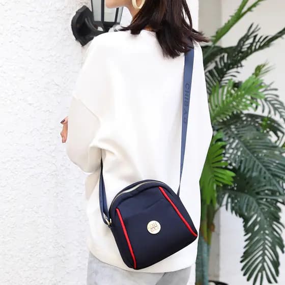 CHIBAO (CHIBAO) Mini bolsa pequena feminina 2025 novo estilo All-Match lona ombro impermeável bolsa transversal mãe
