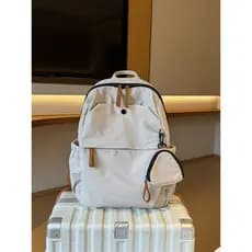 Su Xiaohiibiscus Estilo Minimalista All-Match Mochila Leve Retro Estilo Preppy Lazer Mochila de Viagem Bolsa Escolar Uni