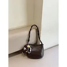 Su Xiaohiibiscus Nicho High-End Sense Bolsa Mensageiro de Um Ombro Bolsa Pequena de Couro Commuter All-Match Bolsa de Ax