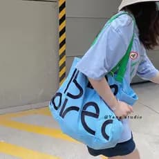 Bolsa de lona Casual feminina verão 2021 novo estilo na moda sacola All-Match ins saco de grande capacidade saco de comp