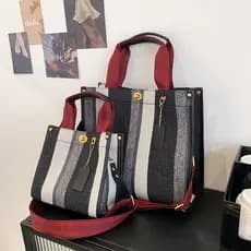 2025 novo estilo sacola de grande capacidade ombro mensageiro bolsa de lona portátil comércio exterior europeu americano