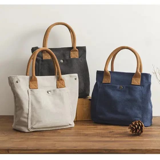 Japão lot High-End bolsa de lona feminina japão coreia sacola de lona portátil simples moda All-Match Bento saco