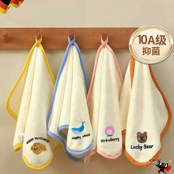 Toalha pequena para lavagem facial infantil alemã, toalha quadrada especial para bebês, lã Coral, lenço de lavagem mais