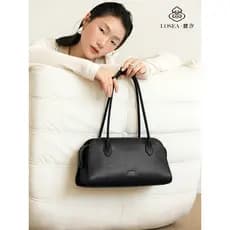 LOSEA LOSEA < Coleção Muyan > Bolsa preta com alça longa nas axilas Bolsa feminina 2026 Novo estilo Bolsa para axilas de