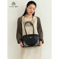 LOSEA LOSEA Original < Gui Park > Bolsa de travesseiro Miaoxiu de couro de primeira camada feminina 2026 Novo estilo bol