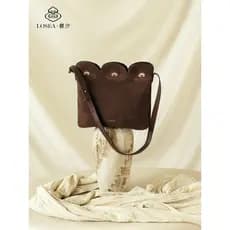 LOSEA LOSEA < Estilo Ocidental Verde > Novo Estilo Chinês Couro Genuíno Fosco Tela Bolsa Feminina 2026 Novo Estilo Bolsa