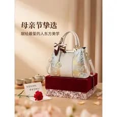 Novo estilo chinês guindaste bordado mãe bolsa presente do dia das mães novo estilo estilo chinês elegante Cross-body bo