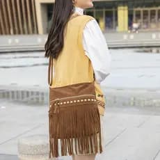 Miyin 2025 novo estilo simples estilo étnico bolsa de ombro elegante All-Match borla saco Retro grande capacidade saco d