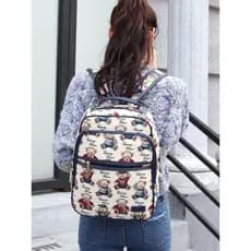 Pequeno urso acessório mochila feminina mochila de viagem grande capacidade lona escola primária estudantes mochila 47cm