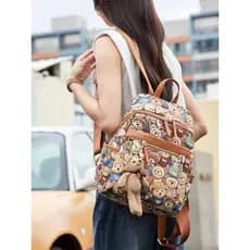 Urso acessório mochila feminina grande capacidade estudante mochila urso lona saco de viagem lazer faculdade feminino gr