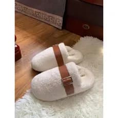 2025 novo estilo engrossado chinelos de algodão quente feminino interior casa outono inverno chinelos de pelúcia senhora