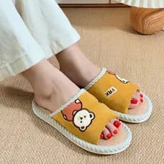 2024 novo estilo chinelos de linho feminino verão uso doméstico casal interior sola macia antiderrapante resistente ao d