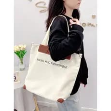 Bolsa de lona feminina de grande capacidade mensageiro bolsa de ombro estudante sacola de pano trabalho Commuter 2025 no