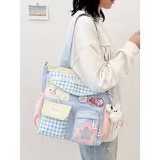 Bolsa de lona feminina de grande capacidade 2025 novo estilo de um ombro saco do mensageiro trabalho Commuter estudante