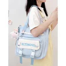 Bolsa mensageiro feminina de grande capacidade, bolsa de lona de um ombro 2025, novo estilo, bolsa de pano portátil, cla