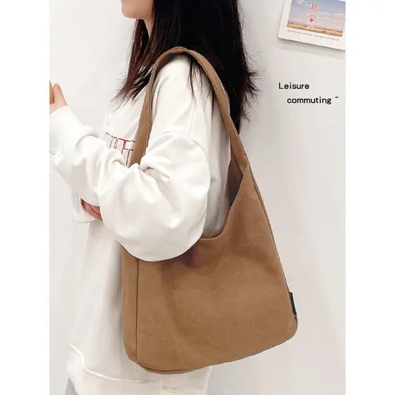 Bolsa de lona feminina grande capacidade 2026 novo estilo estilo coreano trabalho Commuter portátil pano saco estudante