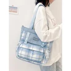 Bolsa de lona feminina bolsa de ombro de grande capacidade 2025 novo estilo bolsa mensageiro trabalho Commuter estudante