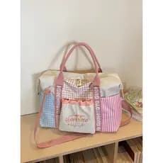 Grande capacidade bonito de curta distância portátil saco de viagem feminino leve saco de armazenamento de roupas de via