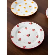 Prato plano estilo Mili, prato raso doméstico de 27cm, prato de cerâmica, pequeno, fresco, criativo, exclusivo, prato de