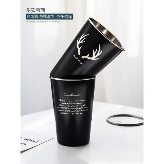 Mili estilo tendência criativa fosco aço inoxidável portátil acessível caneca de café palha copo de água masculino femin