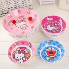 Crianças utensílios de mesa placa de melamina imitação porcelana resistente a choques cuspe osso placa dos desenhos anim