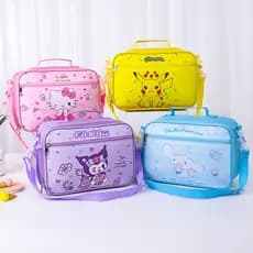 Crianças Crossbody lancheira saco de isolamento grande capacidade portátil almoço saco à prova de óleo com saco de almoç
